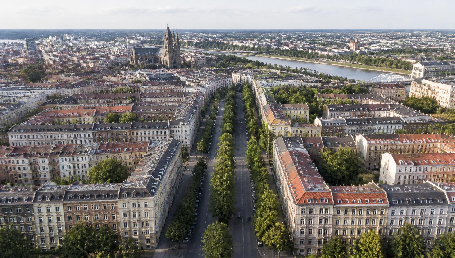 Luftaufnahme von Magdeburg — Stadtfeld Ost